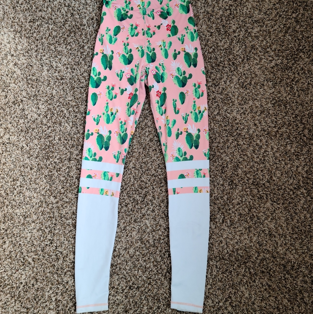 Like New Cactus Succulent Print Leggings